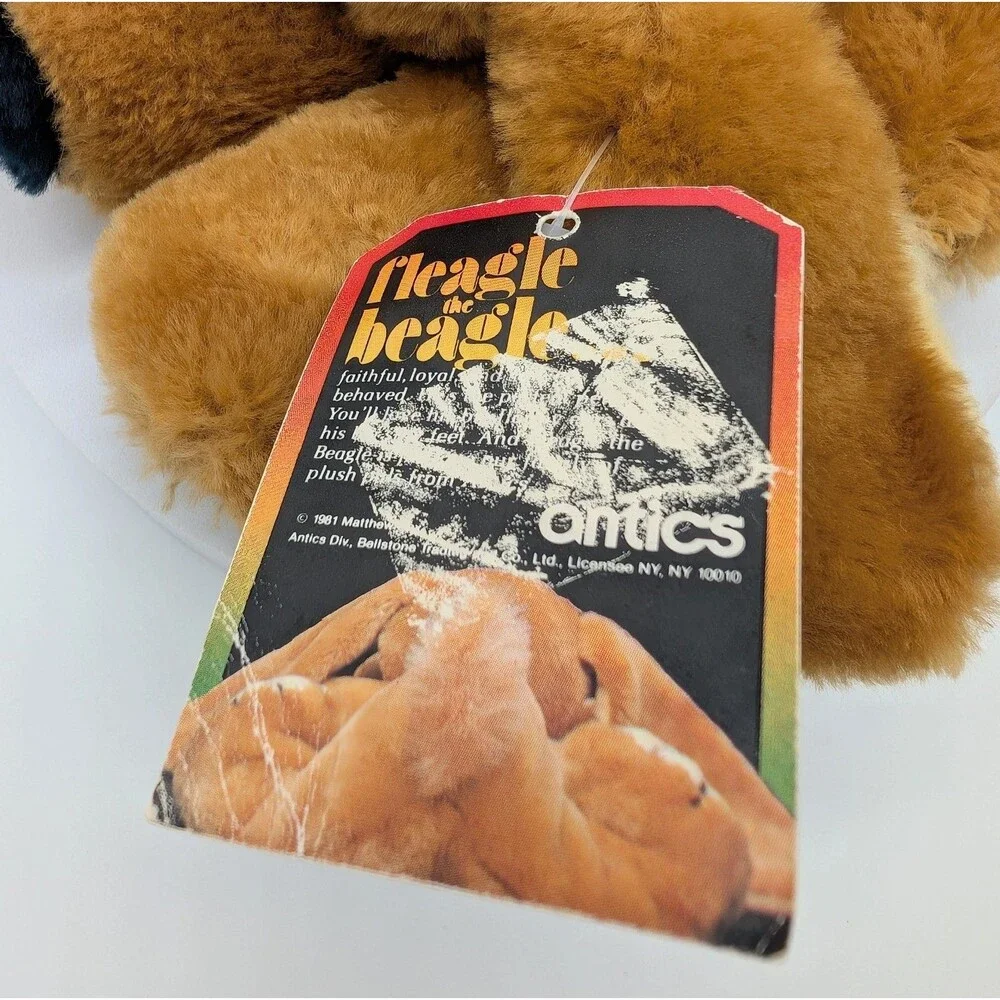 VTG 1982 Antics Brown Fleagle Beagle Dog Plush Toy 5.5